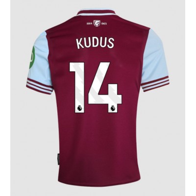 Fotbalové Dres West Ham United Mohammed Kudus #14 Domácí 2024-25 Krátký Rukáv Fotbalové Dres West Ham United Mohammed Kudus #14 Domácí 2024-25 Krátký Rukáv